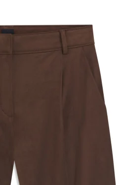 Regular-fit shorts in faux suede with front pleats