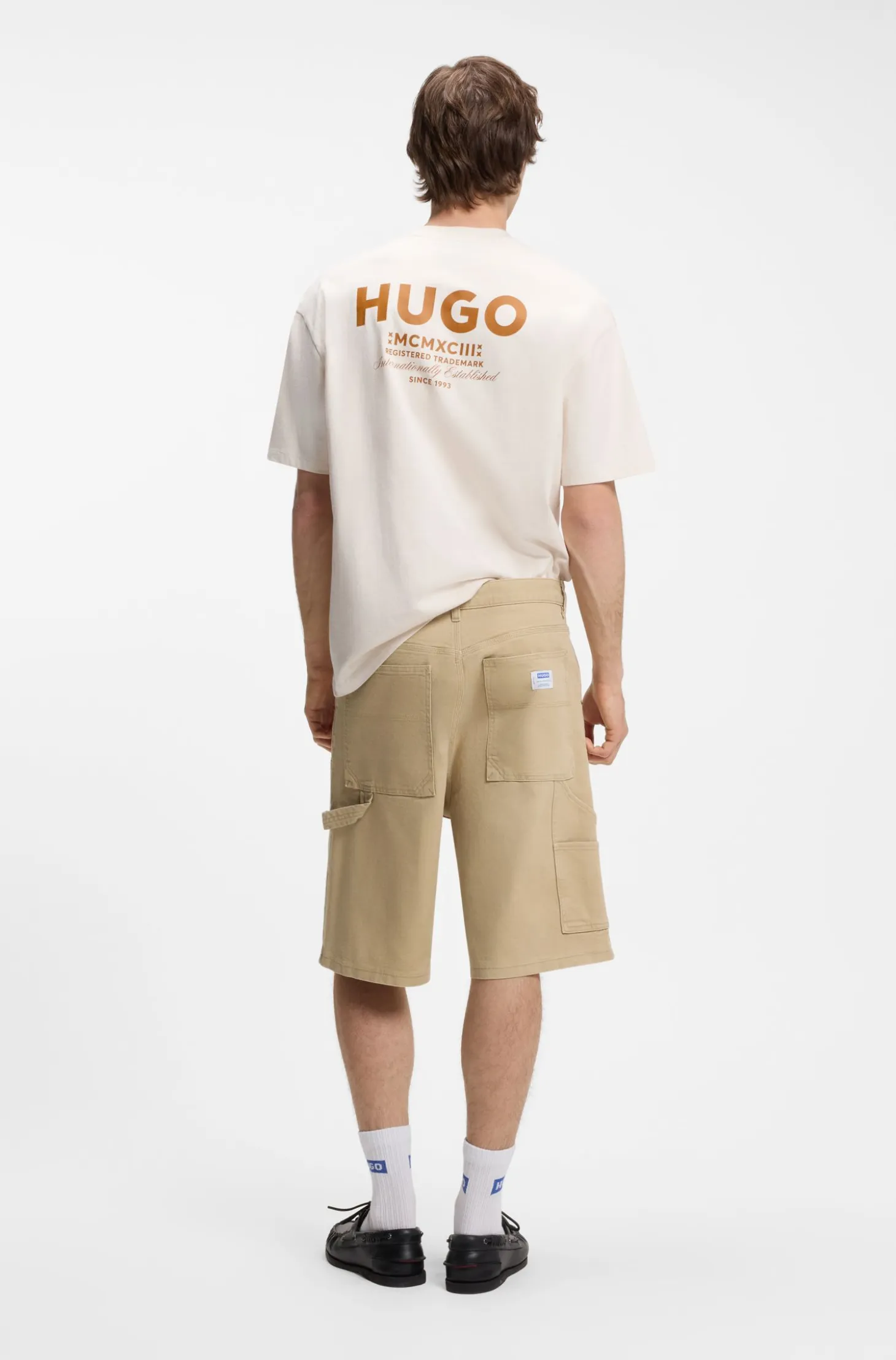 Regular-fit shorts in stretch-cotton canvas