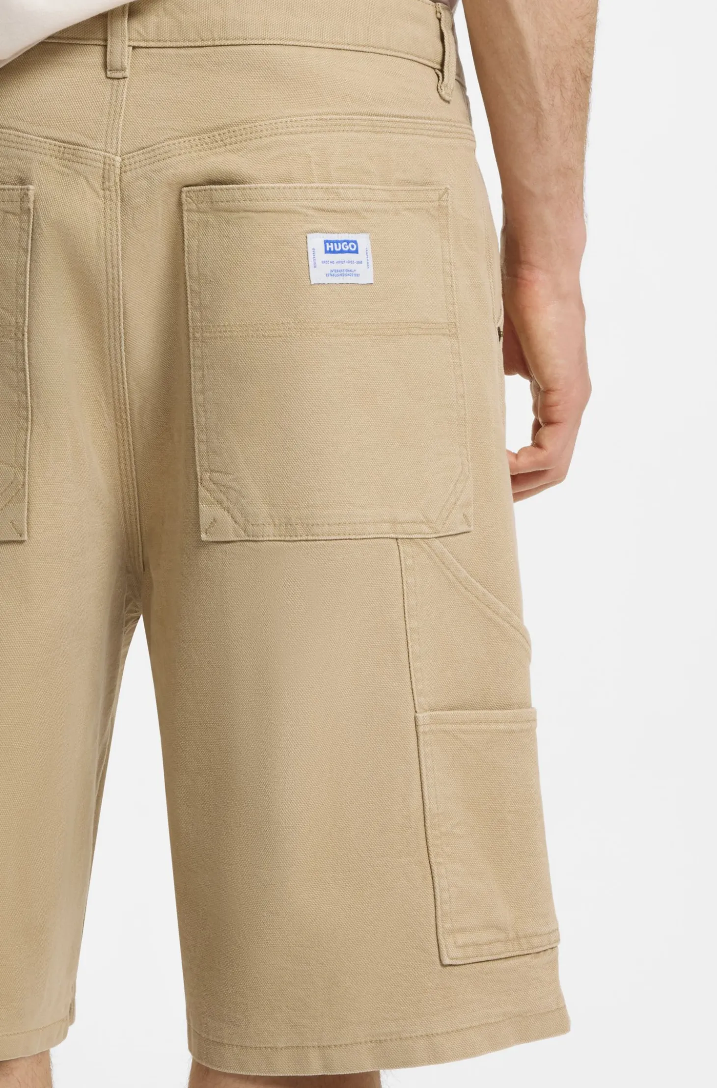 Regular-fit shorts in stretch-cotton canvas