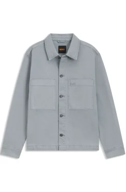 Regular-fit stretch-cotton denim shirt