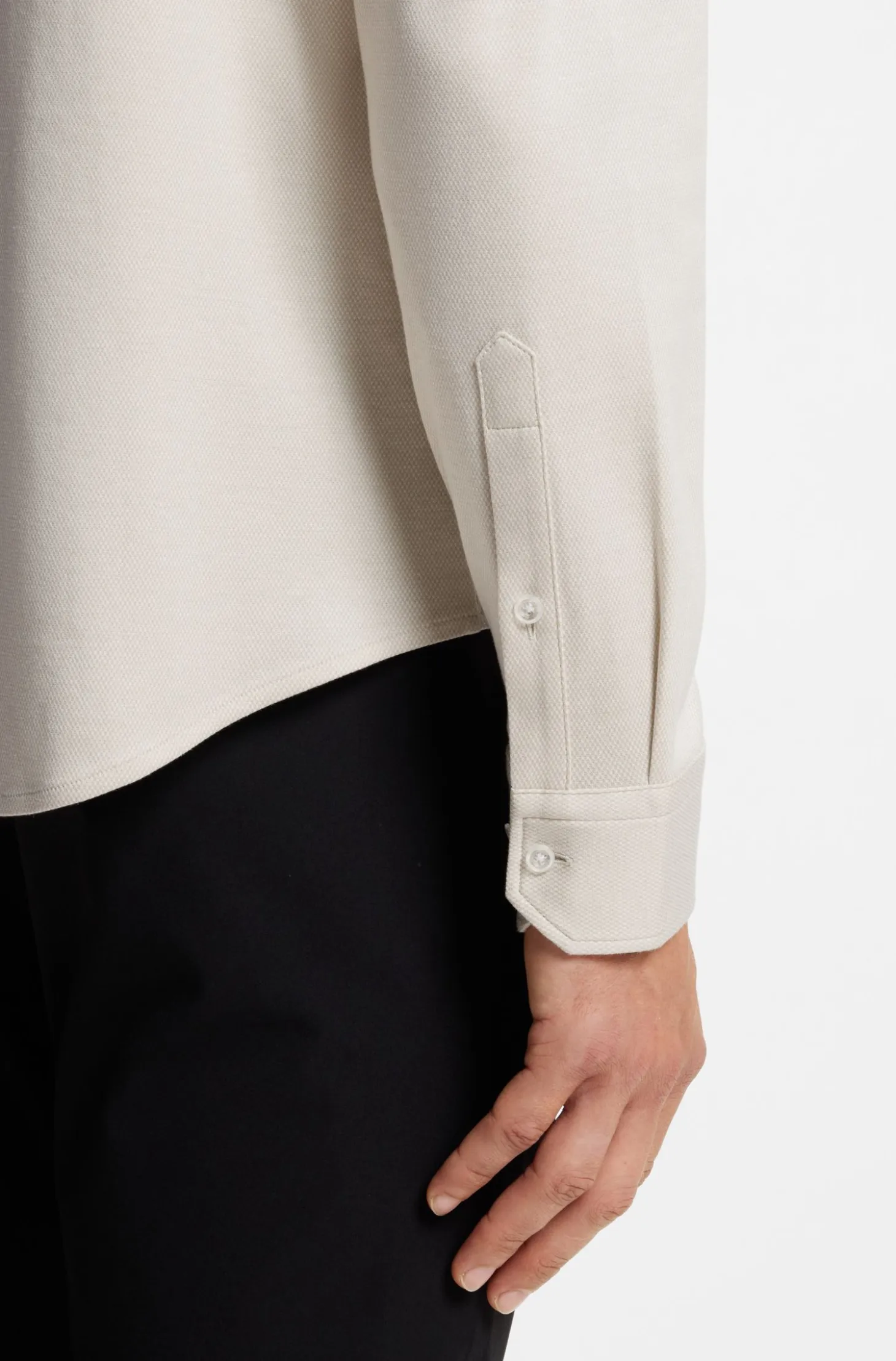 Regular-fit stretch jersey shirt with logo