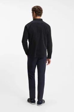 Regular-fit stretch jersey shirt with logo