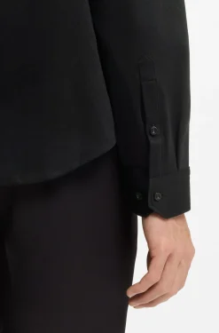 Regular-fit stretch jersey shirt with logo