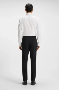 Regular-fit stretch-twill formal business shirt