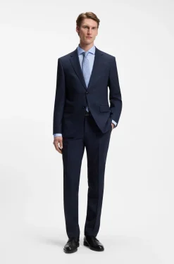 Regular-fit stretch-twill formal business shirt
