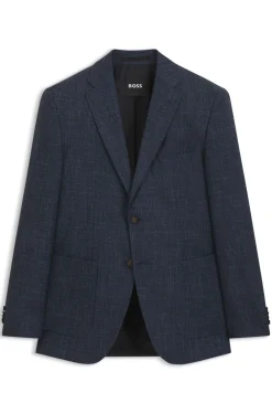 Regular-fit suit jacket in a patterned wool blend