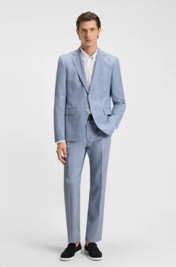 Regular-fit suit with all-over pattern