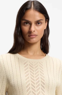 Regular-fit sweater with open-knit structure