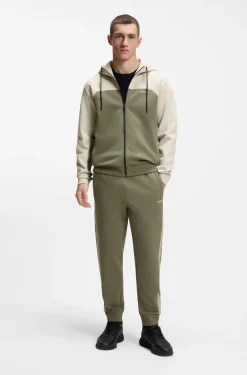 Regular-fit tracksuit in stretch cotton