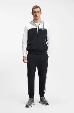 Regular-fit tracksuit in stretch cotton