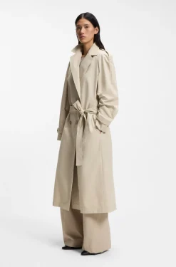 Regular-fit trench coat in stretch cotton