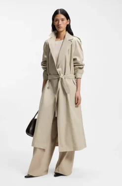 Regular-fit trench coat in stretch cotton