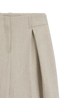 Regular-fit trousers in a herringbone linen blend