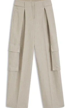 Regular-fit trousers in a herringbone linen blend
