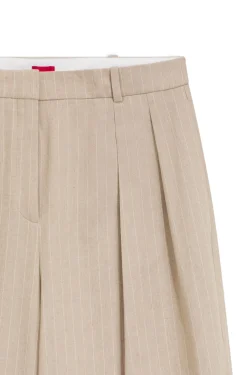 Regular-fit trousers in a sparkling pinstripe cotton blend
