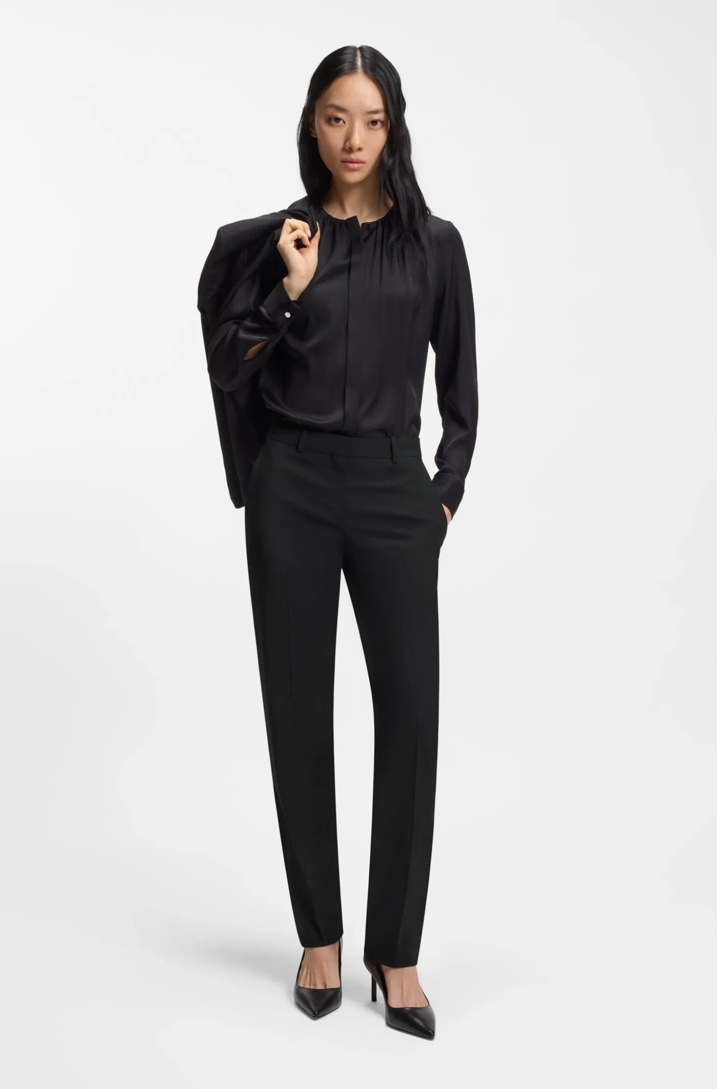Regular-fit trousers in Italian-made virgin wool