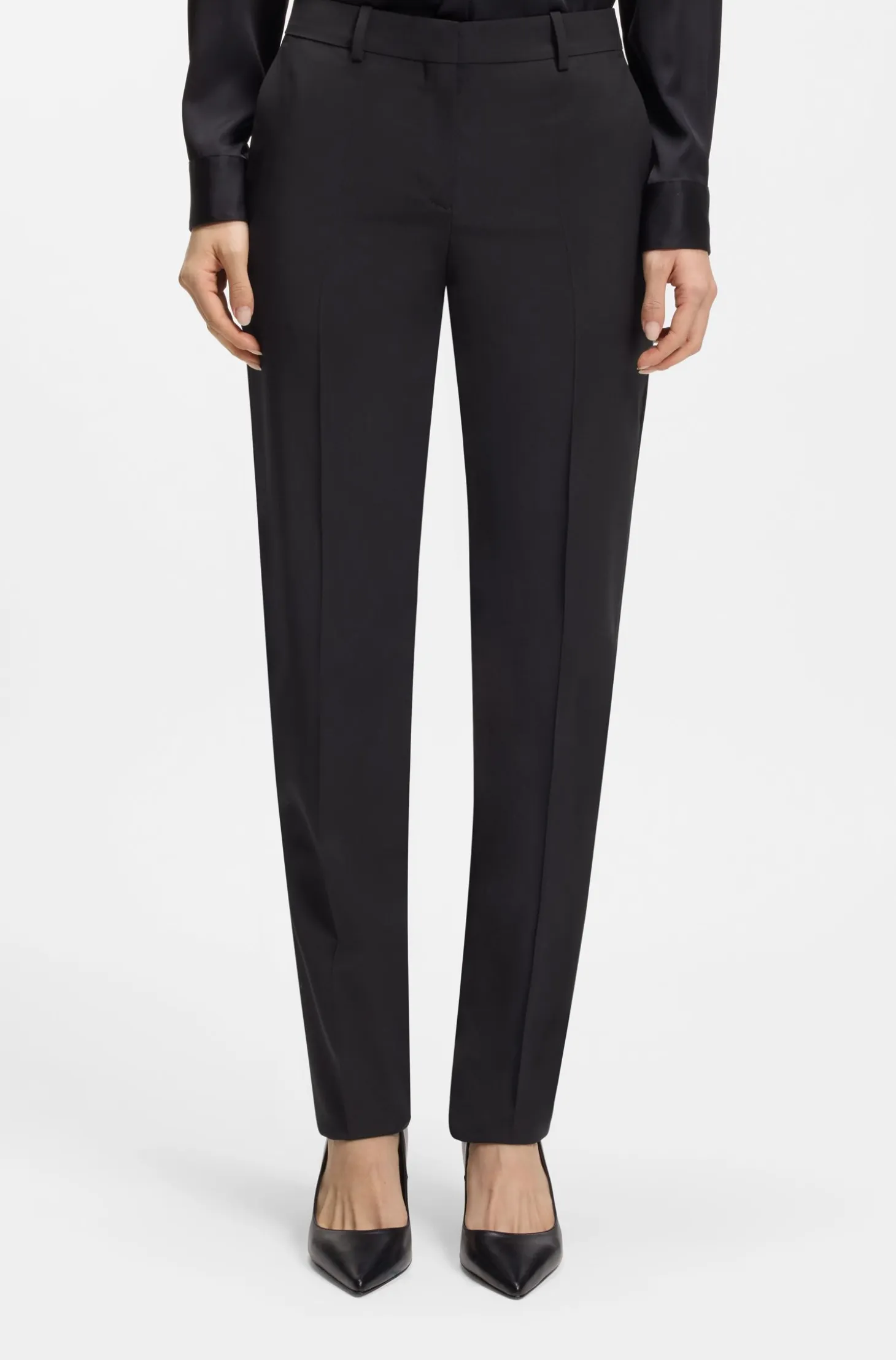 Regular-fit trousers in Italian-made virgin wool