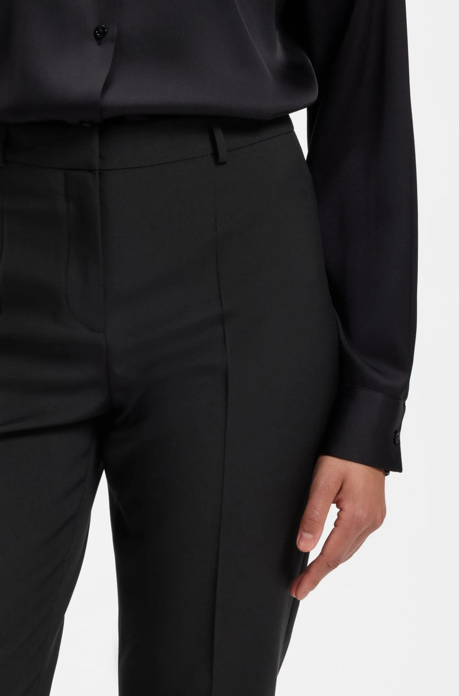 Regular-fit trousers in Italian-made virgin wool