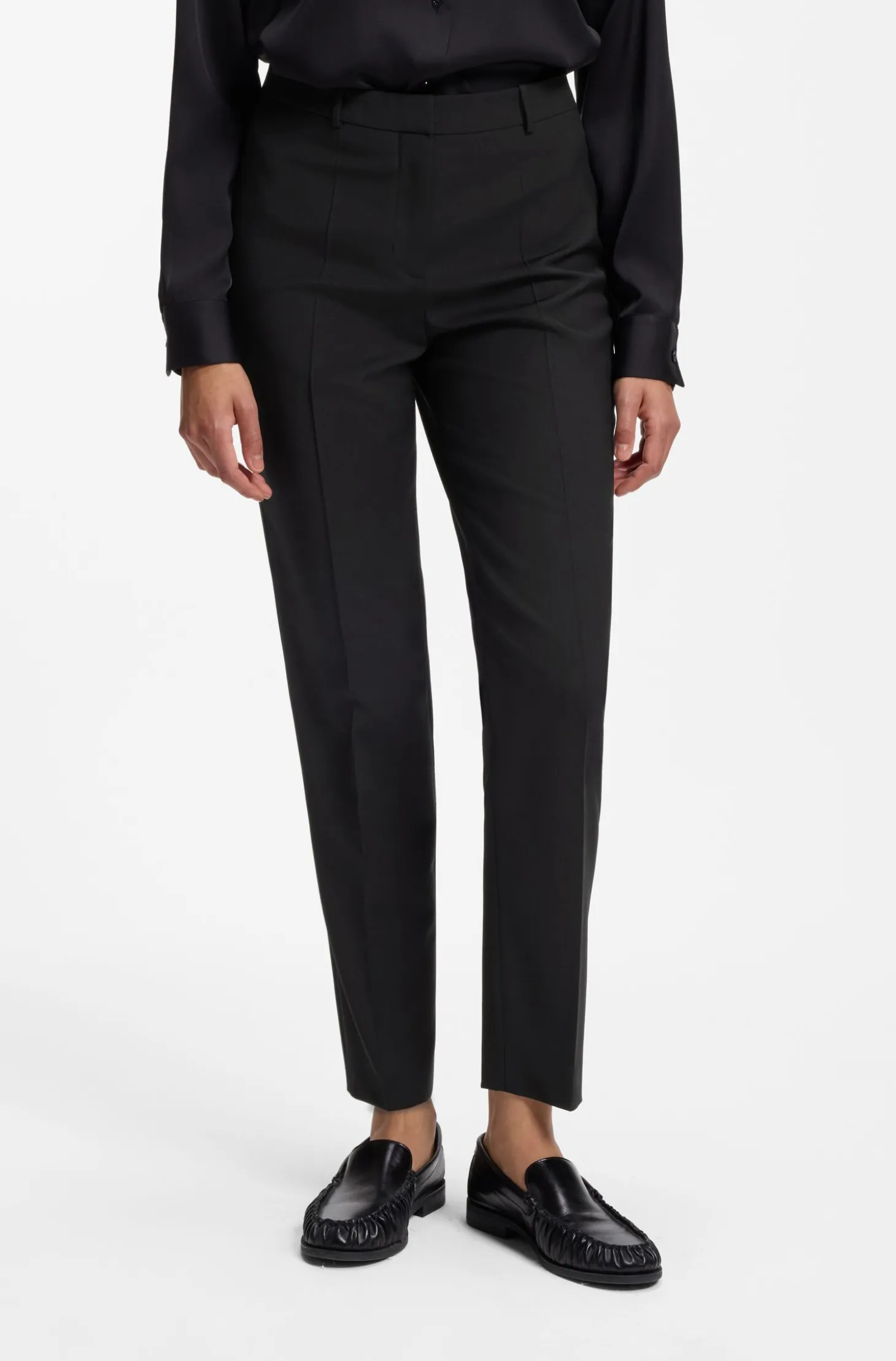 Regular-fit trousers in Italian-made virgin wool