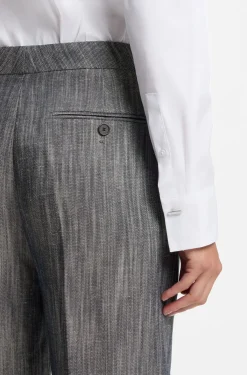 Regular-fit trousers in melange denim