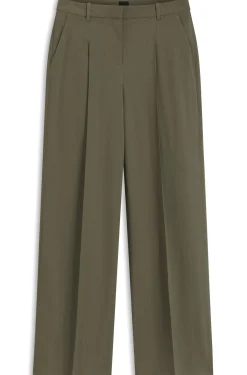 Regular-fit trousers in pinstripe stretch crepe