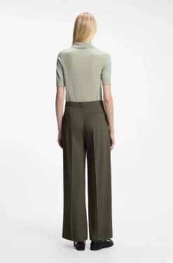Regular-fit trousers in pinstripe stretch crepe