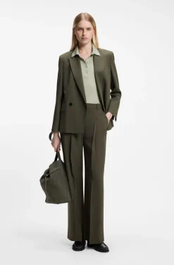 Regular-fit trousers in pinstripe stretch crepe