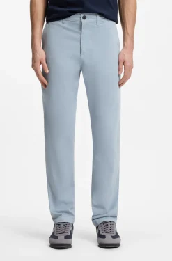 Regular-fit trousers in stretch-cotton satin