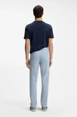 Regular-fit trousers in stretch-cotton satin