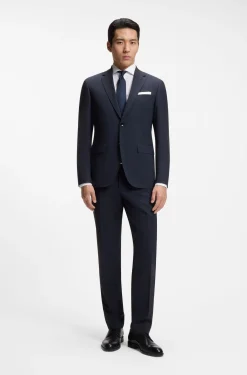 Regular-fit trousers in stretch wool