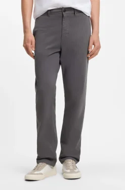 Regular-fit trousers in stretch-cotton satin