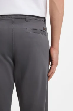 Regular-fit trousers in stretch-cotton satin