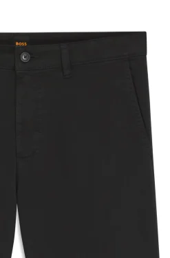 Regular-fit trousers in stretch-cotton satin