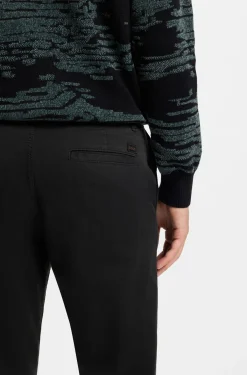 Regular-fit trousers in stretch-cotton satin