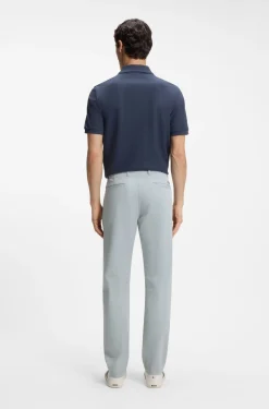 Regular-fit trousers in stretch-cotton satin