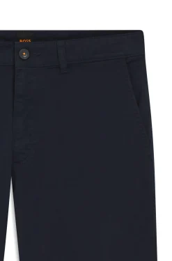 Regular-fit trousers in stretch-cotton satin