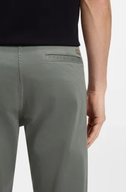 Regular-fit trousers in stretch-cotton satin