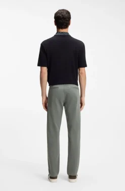 Regular-fit trousers in stretch-cotton satin