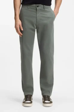 Regular-fit trousers in stretch-cotton satin
