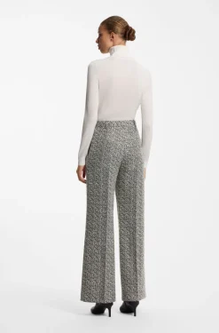 Regular-fit trousers in stretch herringbone fabric