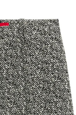 Regular-fit trousers in stretch herringbone fabric