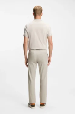 Regular-fit trousers in stretch-cotton satin