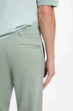 Regular-fit trousers in stretch-cotton satin