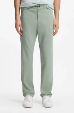 Regular-fit trousers in stretch-cotton satin