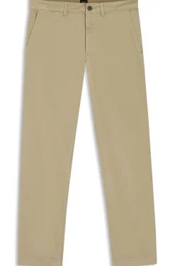 Regular-fit trousers in stretch-cotton satin