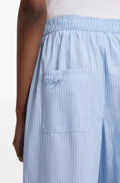 Regular-fit trousers in striped cotton poplin