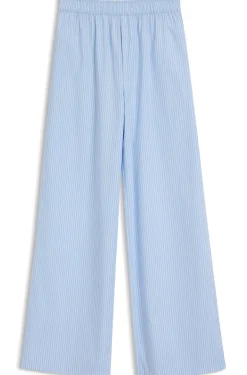 Regular-fit trousers in striped cotton poplin