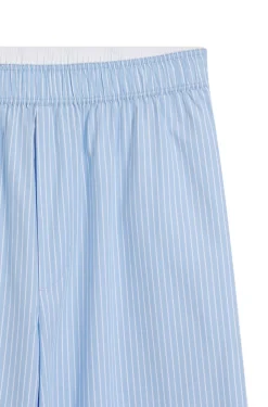 Regular-fit trousers in striped cotton poplin