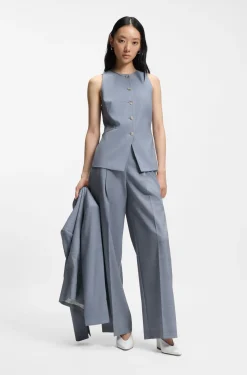 Regular-fit trousers in virgin wool