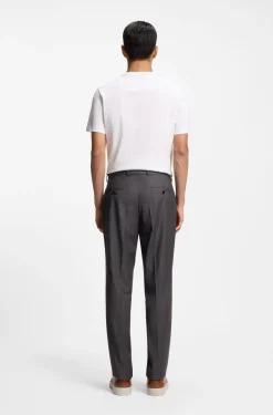 Regular-fit trousers in water-repellent virgin wool